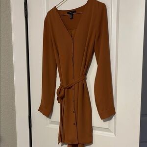 Brown Button-Down Dress